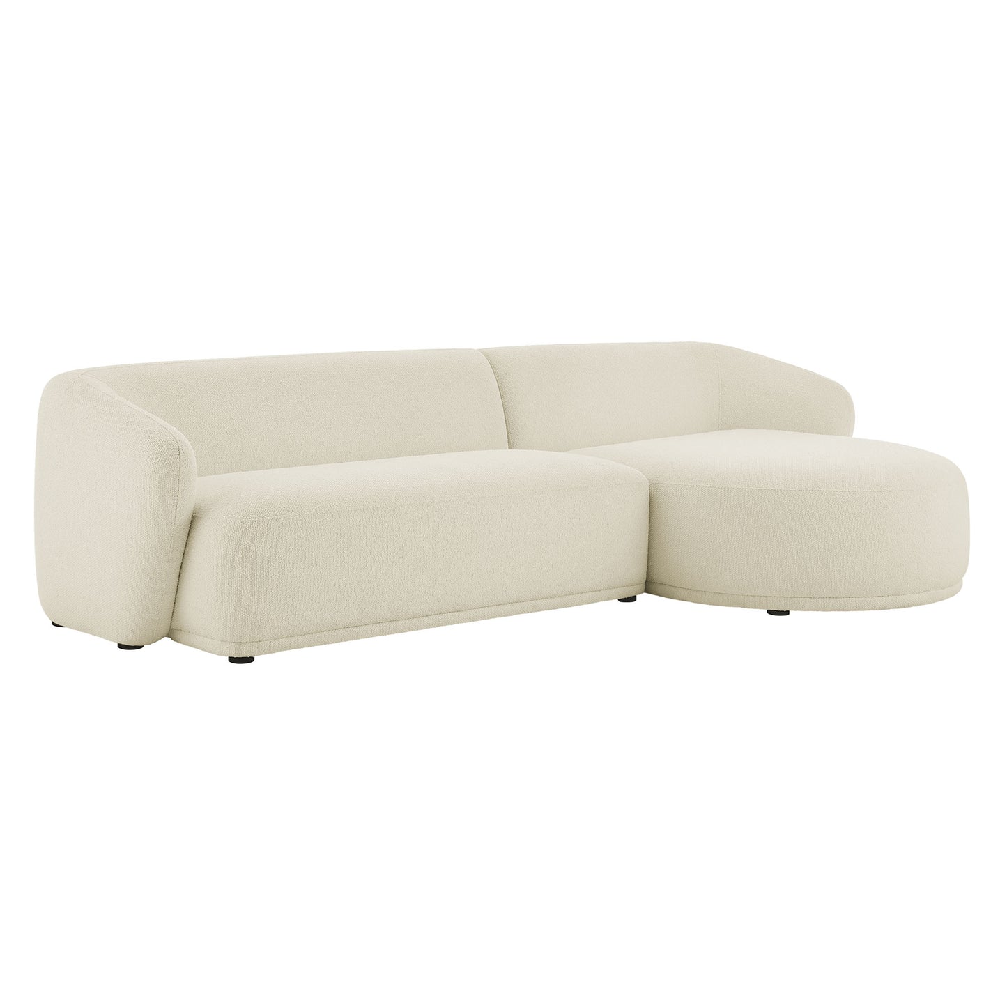Monica 2 Piece Right Facing Boucle Fabric Modular Sofa with Chaise by Modway
