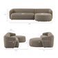 Monica 2 Piece Right Facing Boucle Fabric Modular Sofa with Chaise by Modway