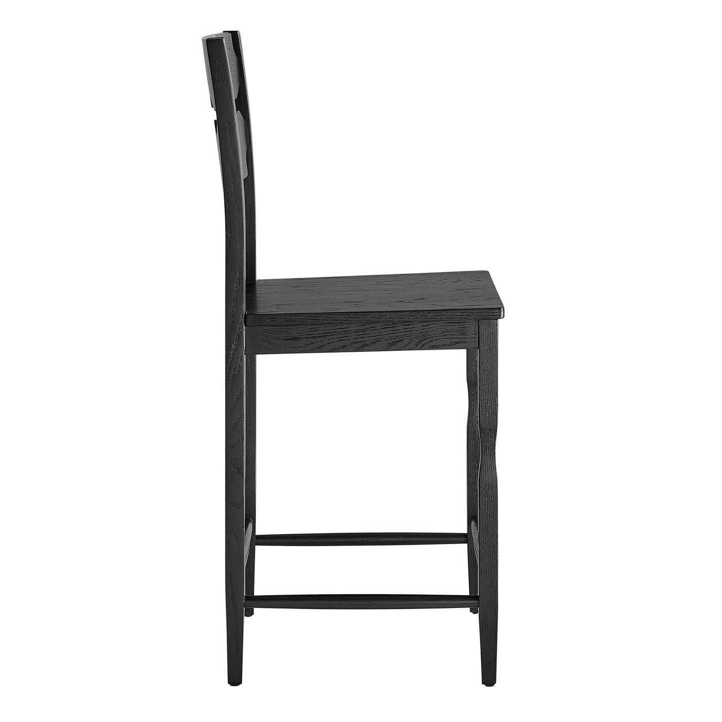 Jax Oak Wood Counter Stool With Wavy Razor Back by Modway
