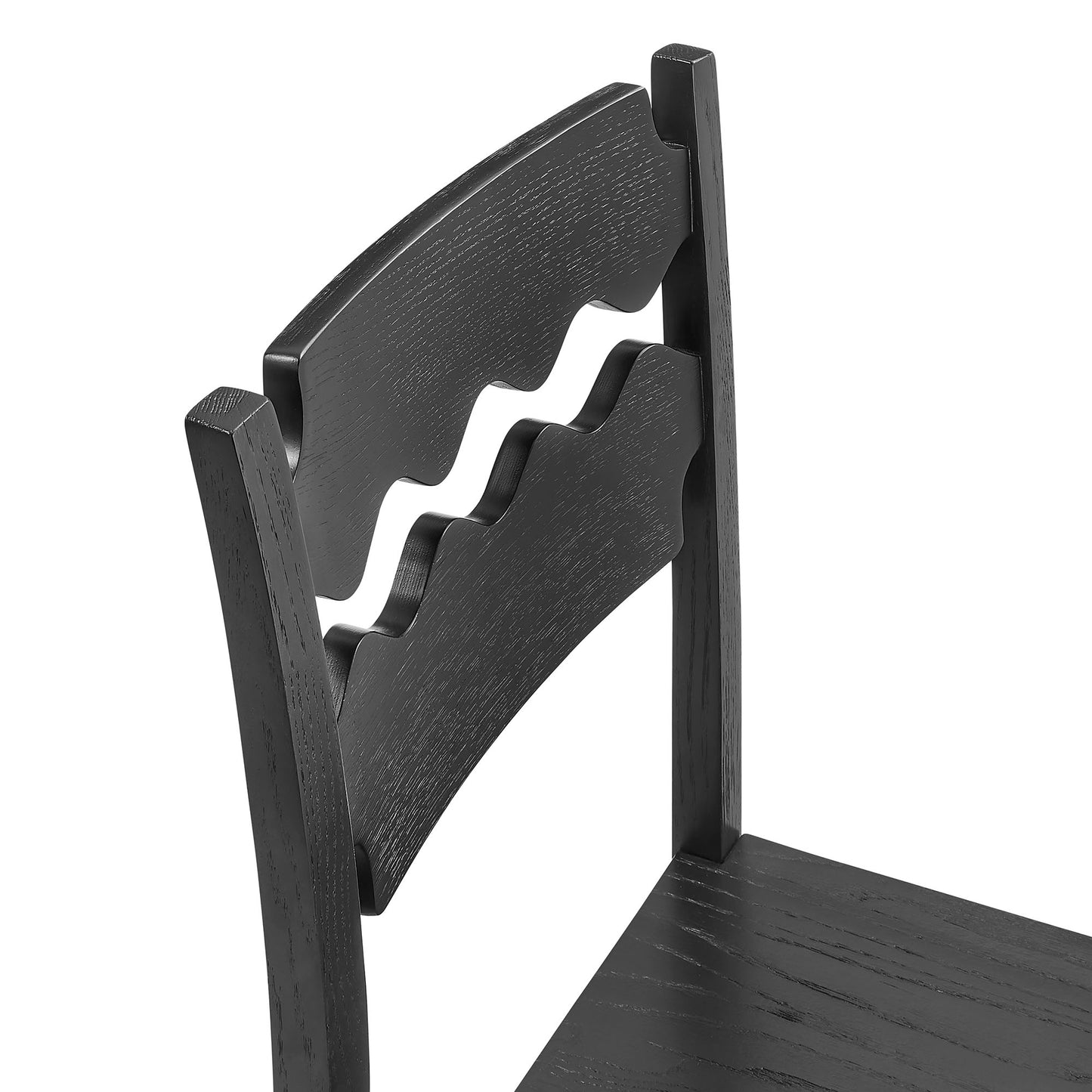 Jax Oak Wood Counter Stool With Wavy Razor Back by Modway
