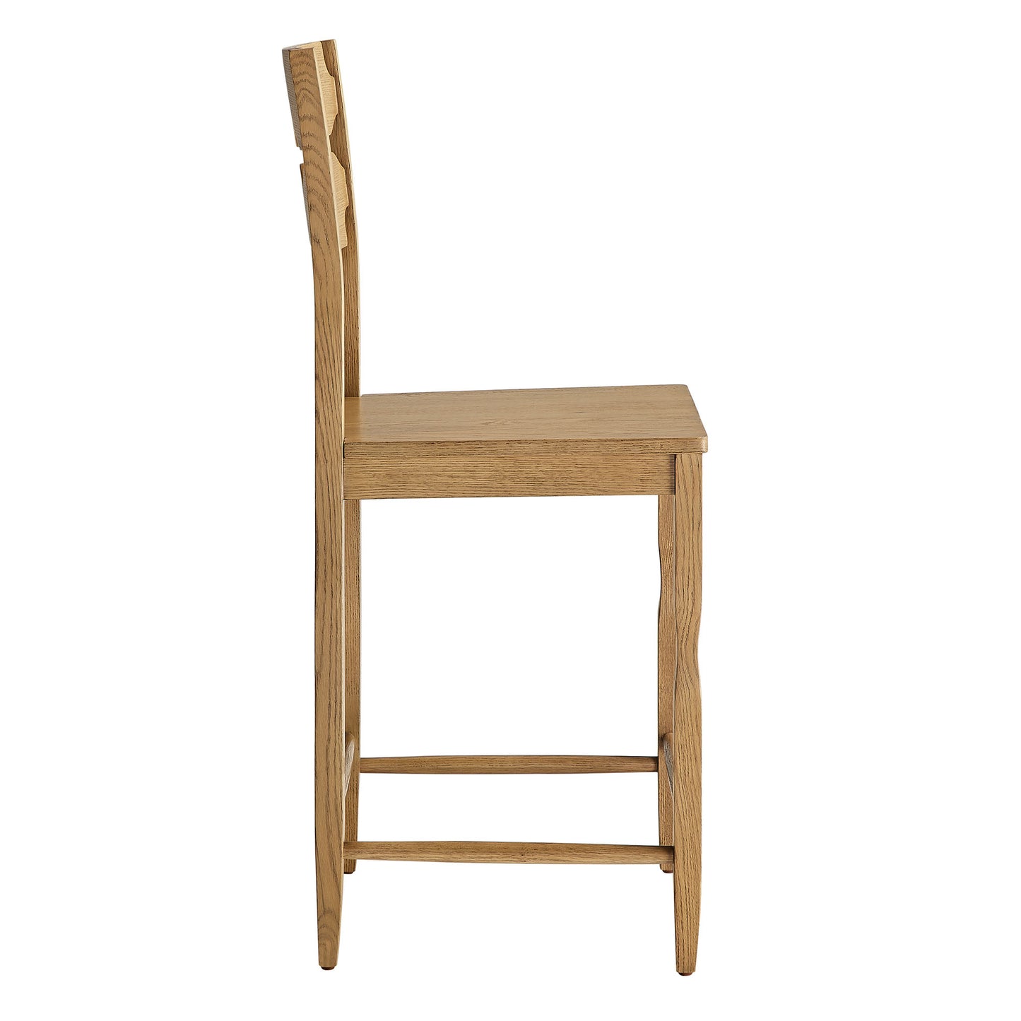 Jax Oak Wood Counter Stool With Wavy Razor Back by Modway