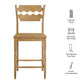 Jax Oak Wood Counter Stool With Wavy Razor Back by Modway