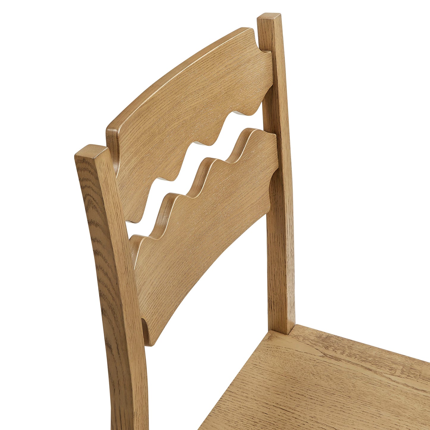 Jax Oak Wood Bar Stool With Wavy Razor Back by Modway