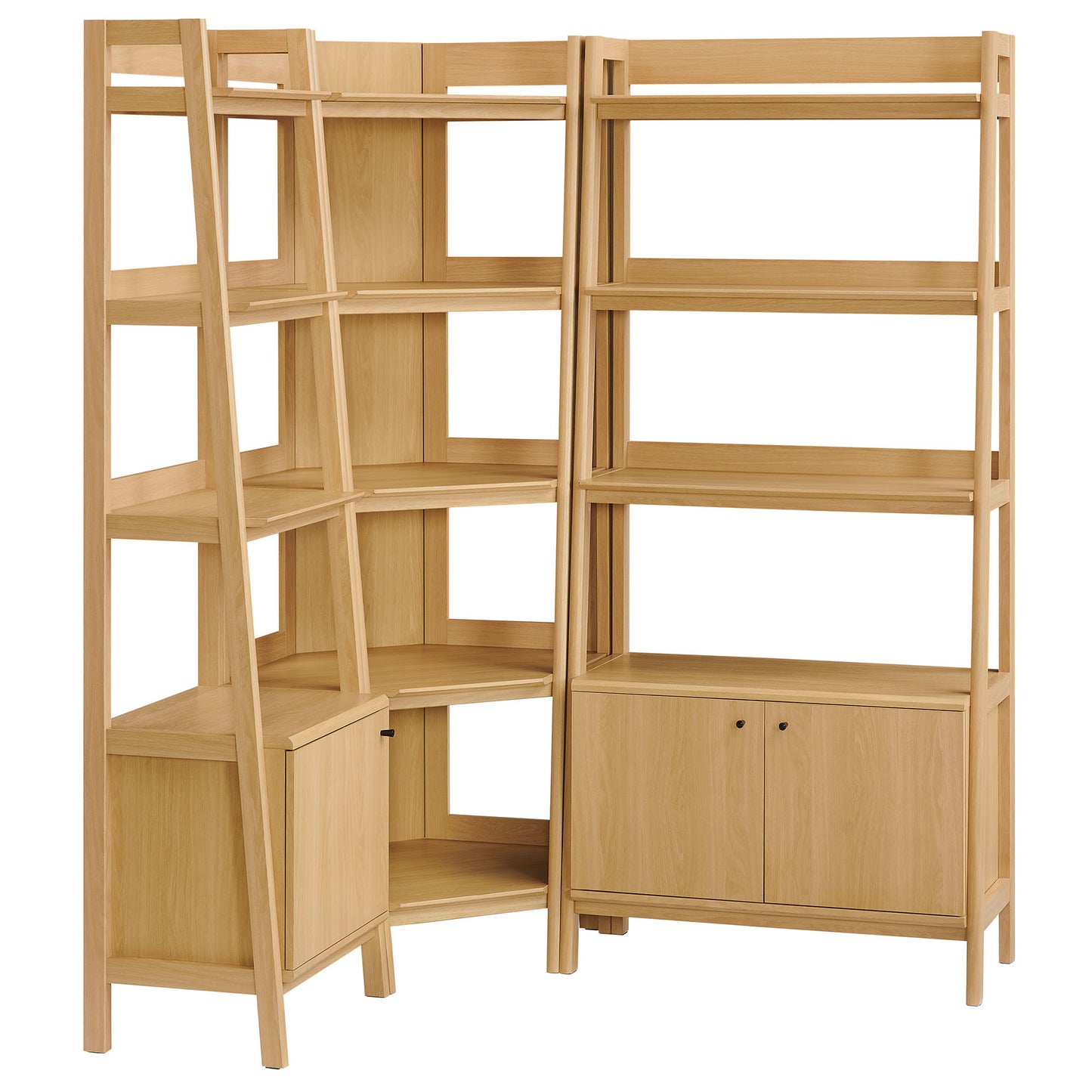 Bixby 3 Piece Corner Bookshelf Set With Wide and Narrow Bookshelves by Modway