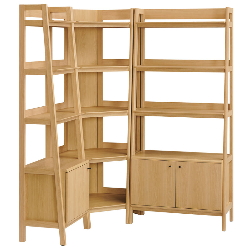 Bixby 3 Piece Corner Bookshelf Set With Wide and Narrow Bookshelves by Modway