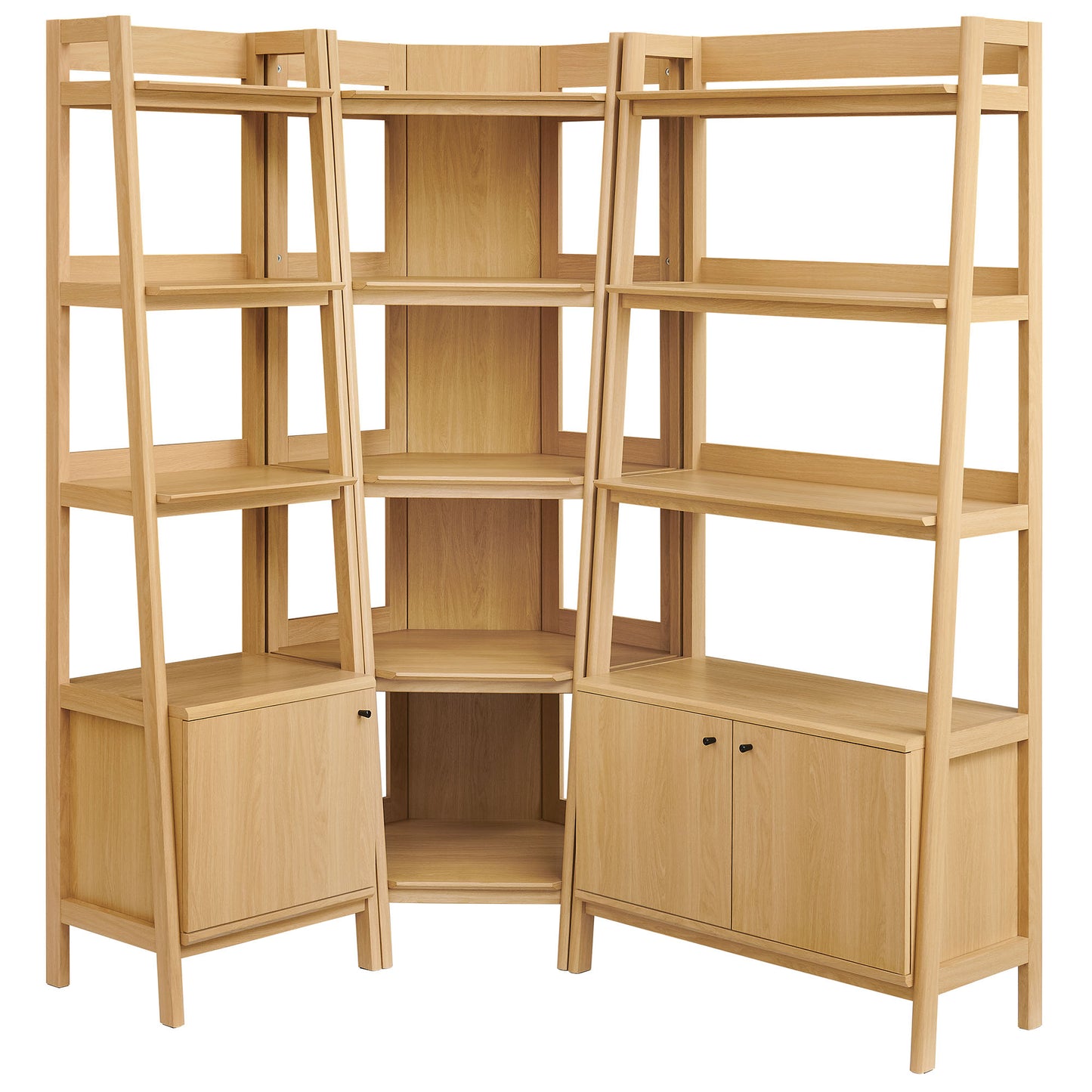 Bixby 3 Piece Corner Bookshelf Set With Wide and Narrow Bookshelves by Modway
