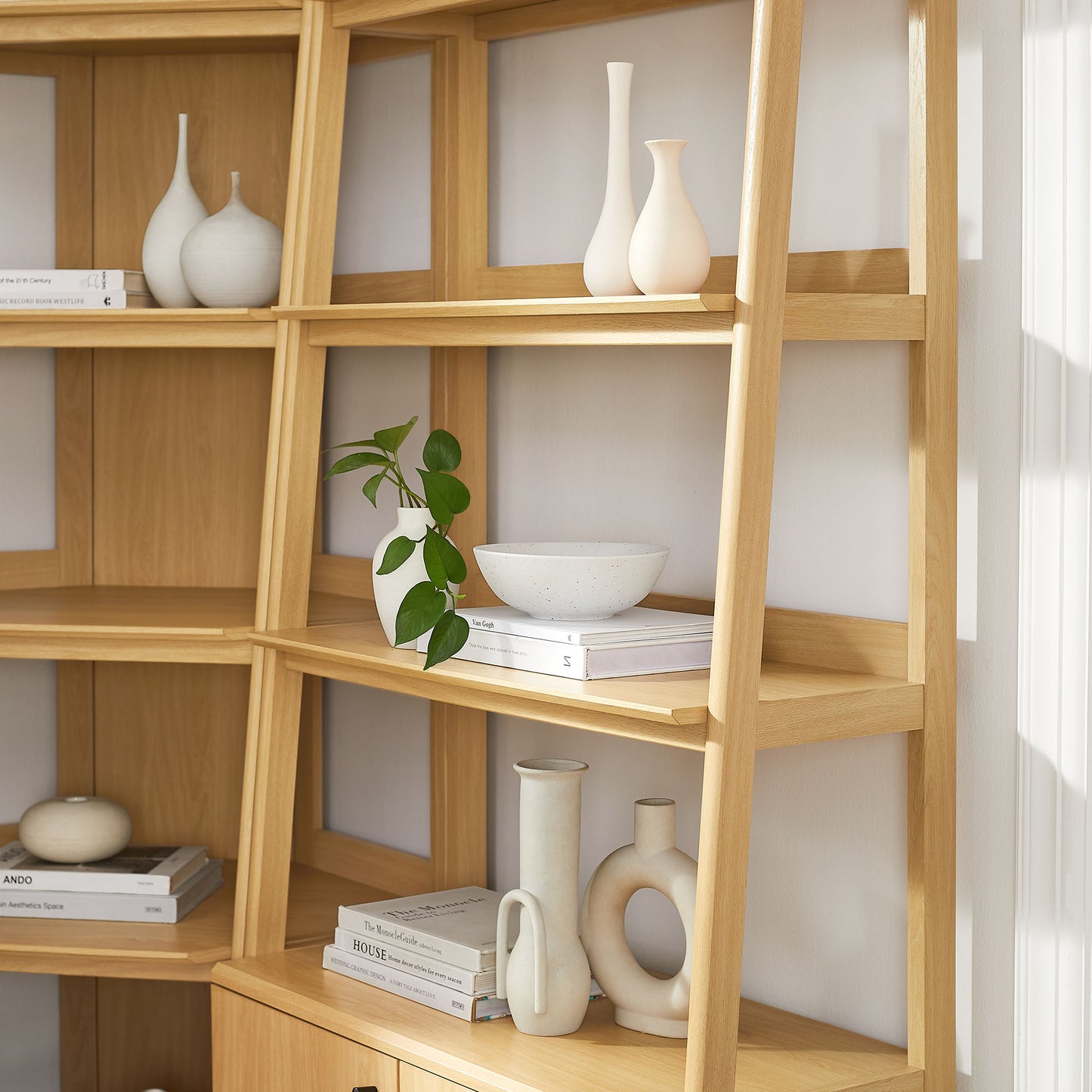 Bixby 3 Piece Corner Bookshelf Set With Wide and Narrow Bookshelves by Modway