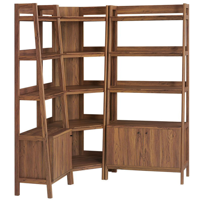 Bixby 3 Piece Corner Bookshelf Set With Wide and Narrow Bookshelves by Modway