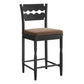 Jax Oak Wood Counter Stool With Wavy Razor Back and Cushion by Modway