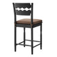 Jax Oak Wood Counter Stool With Wavy Razor Back and Cushion by Modway