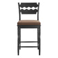 Jax Oak Wood Counter Stool With Wavy Razor Back and Cushion by Modway