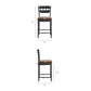 Jax Oak Wood Counter Stool With Wavy Razor Back and Cushion by Modway