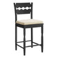 Jax Oak Wood Counter Stool With Wavy Razor Back and Cushion by Modway