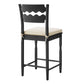 Jax Oak Wood Counter Stool With Wavy Razor Back and Cushion by Modway