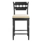 Jax Oak Wood Counter Stool With Wavy Razor Back and Cushion by Modway