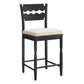 Jax Oak Wood Counter Stool With Wavy Razor Back and Cushion by Modway