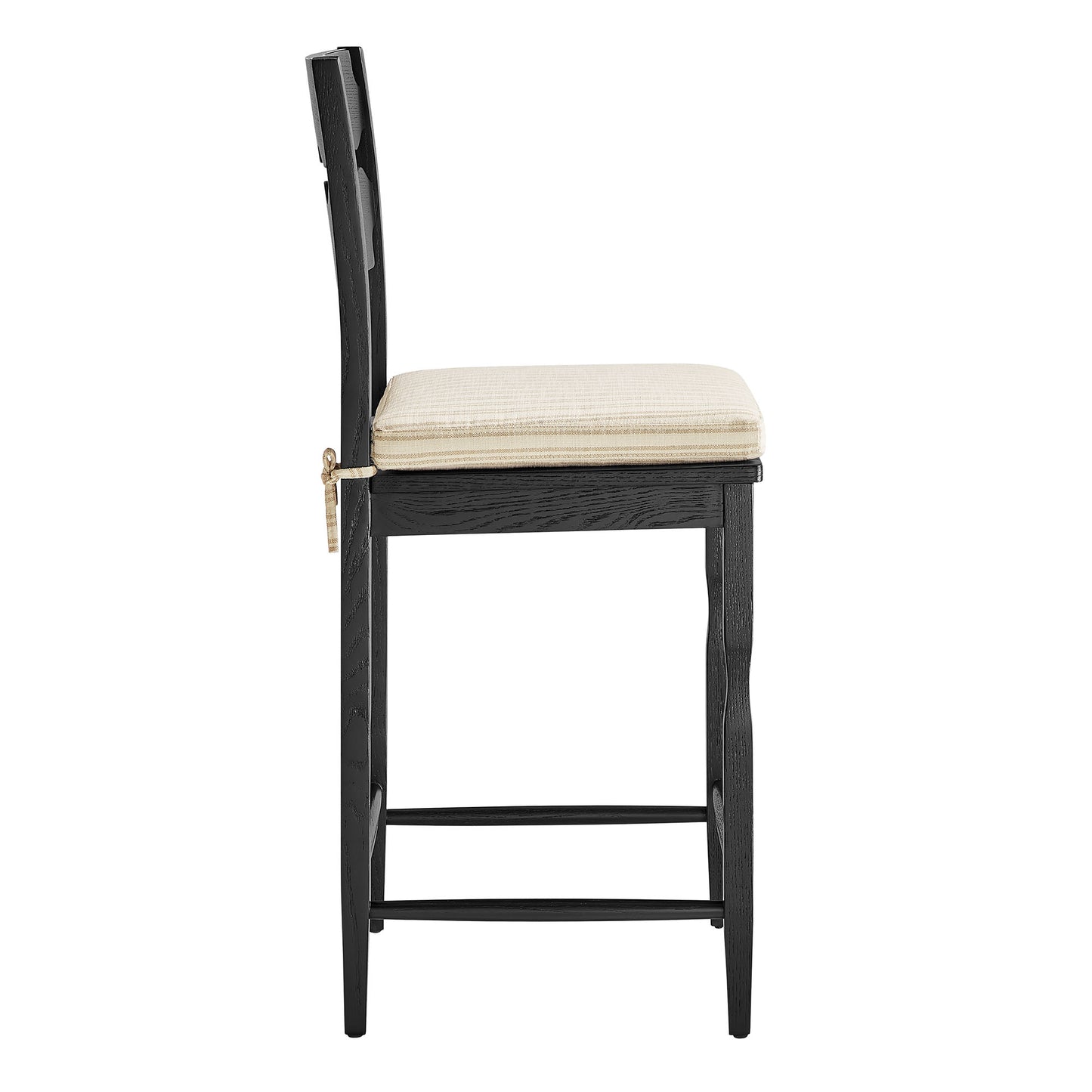 Jax Oak Wood Counter Stool With Wavy Razor Back and Cushion by Modway