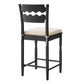 Jax Oak Wood Counter Stool With Wavy Razor Back and Cushion by Modway