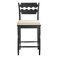 Jax Oak Wood Counter Stool With Wavy Razor Back and Cushion by Modway