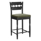 Jax Oak Wood Counter Stool With Wavy Razor Back and Cushion by Modway