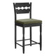 Jax Oak Wood Counter Stool With Wavy Razor Back and Cushion by Modway