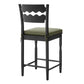 Jax Oak Wood Counter Stool With Wavy Razor Back and Cushion by Modway