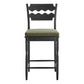Jax Oak Wood Counter Stool With Wavy Razor Back and Cushion by Modway