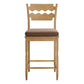 Jax Oak Wood Counter Stool With Wavy Razor Back and Cushion by Modway