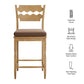 Jax Oak Wood Counter Stool With Wavy Razor Back and Cushion by Modway