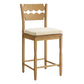 Jax Oak Wood Counter Stool With Wavy Razor Back and Cushion by Modway