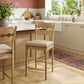 Jax Oak Wood Counter Stool With Wavy Razor Back and Cushion by Modway
