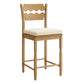 Jax Oak Wood Counter Stool With Wavy Razor Back and Cushion by Modway