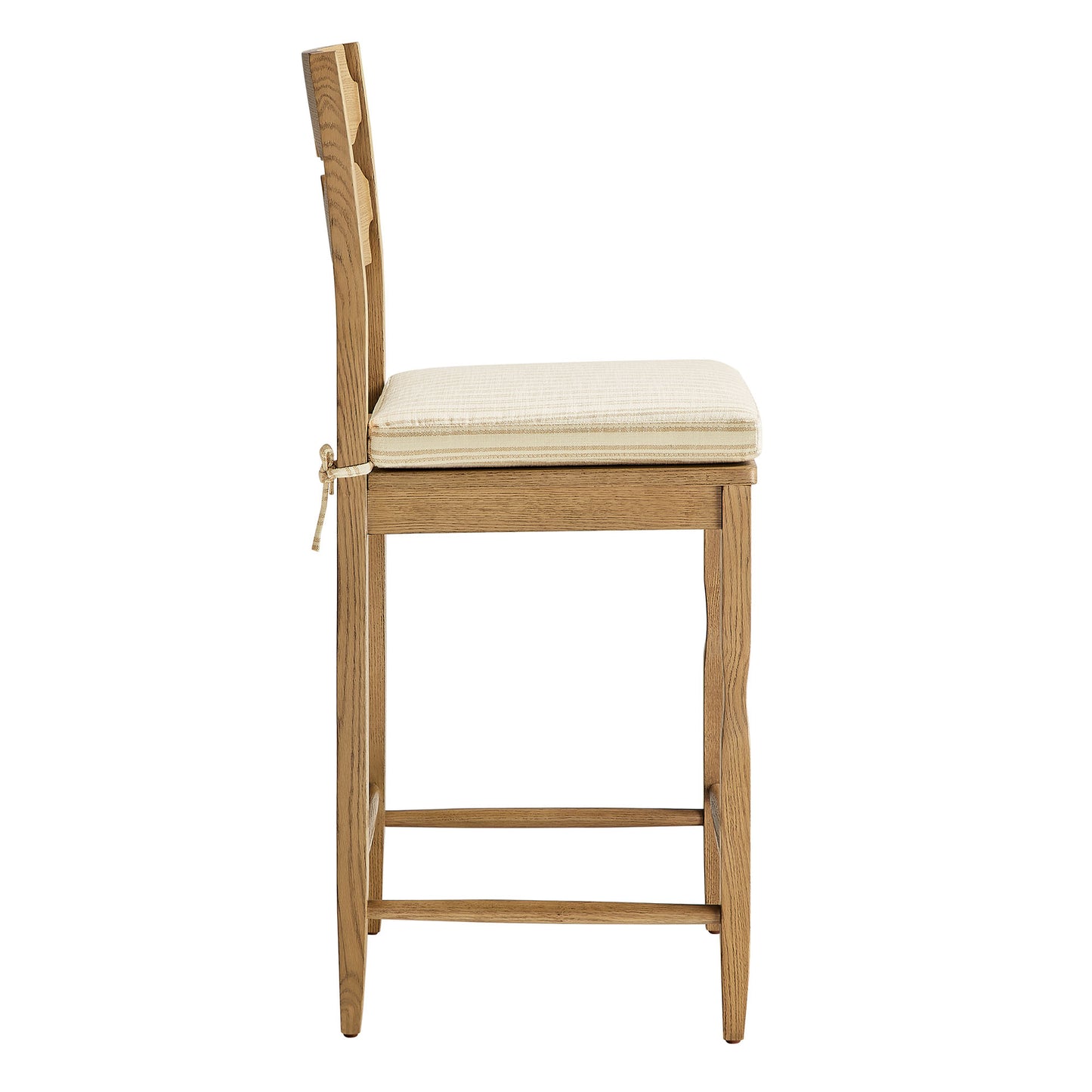Jax Oak Wood Counter Stool With Wavy Razor Back and Cushion by Modway