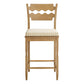 Jax Oak Wood Counter Stool With Wavy Razor Back and Cushion by Modway