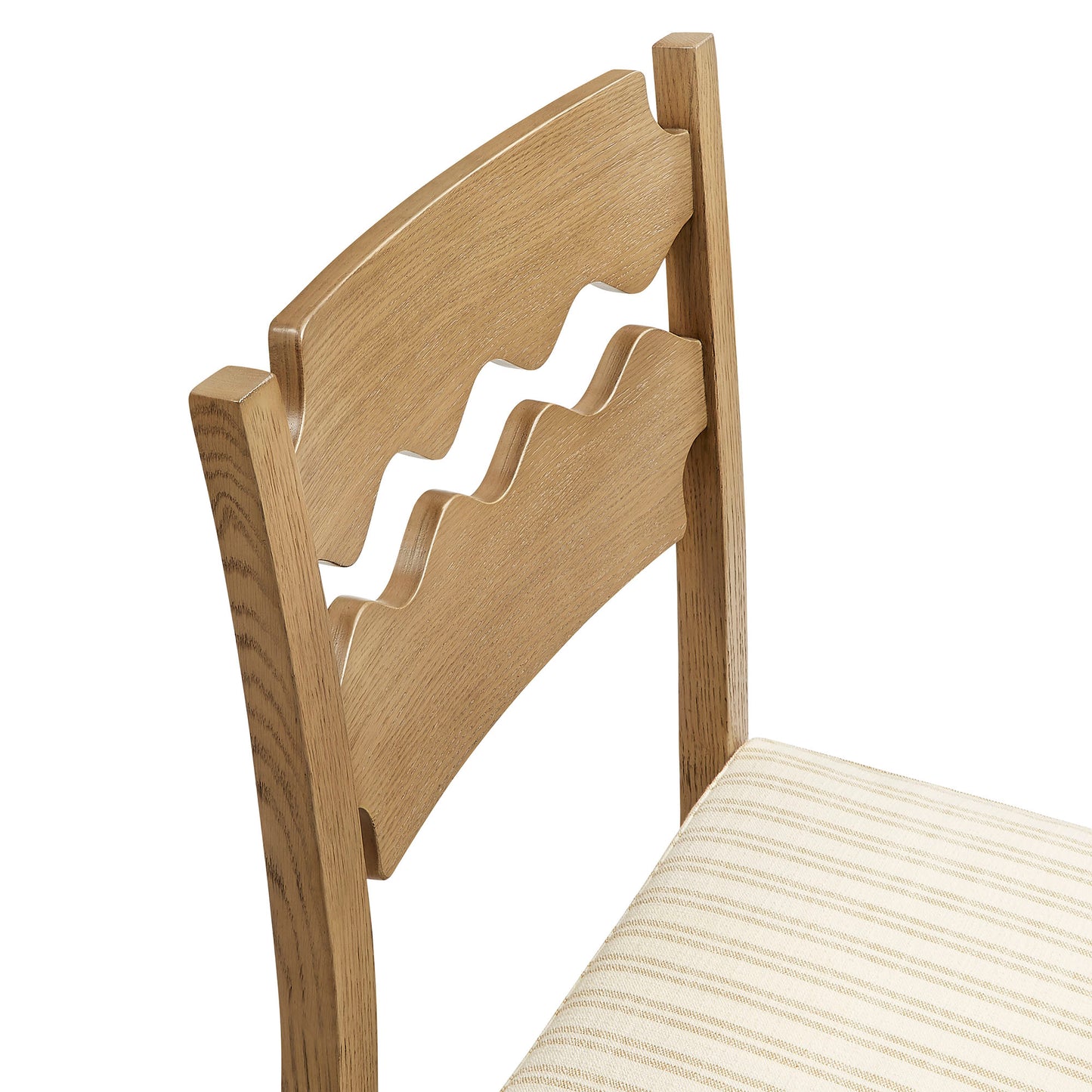 Jax Oak Wood Counter Stool With Wavy Razor Back and Cushion by Modway