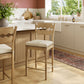 Jax Oak Wood Counter Stool With Wavy Razor Back and Cushion by Modway