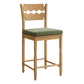 Jax Oak Wood Counter Stool With Wavy Razor Back and Cushion by Modway