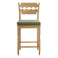 Jax Oak Wood Counter Stool With Wavy Razor Back and Cushion by Modway