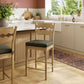 Jax Oak Wood Counter Stool With Wavy Razor Back and Cushion by Modway