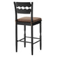Jax Oak Wood Bar Stool With Wavy Razor Back and Cushion by Modway