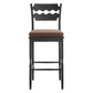 Jax Oak Wood Bar Stool With Wavy Razor Back and Cushion by Modway