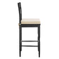 Jax Oak Wood Bar Stool With Wavy Razor Back and Cushion by Modway