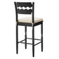 Jax Oak Wood Bar Stool With Wavy Razor Back and Cushion by Modway