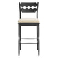 Jax Oak Wood Bar Stool With Wavy Razor Back and Cushion by Modway