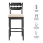 Jax Oak Wood Bar Stool With Wavy Razor Back and Cushion by Modway
