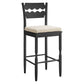 Jax Oak Wood Bar Stool With Wavy Razor Back and Cushion by Modway