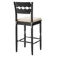Jax Oak Wood Bar Stool With Wavy Razor Back and Cushion by Modway