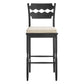 Jax Oak Wood Bar Stool With Wavy Razor Back and Cushion by Modway