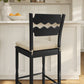Jax Oak Wood Bar Stool With Wavy Razor Back and Cushion by Modway
