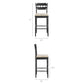 Jax Oak Wood Bar Stool With Wavy Razor Back and Cushion by Modway